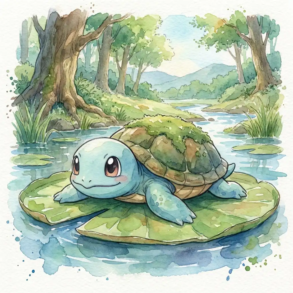 Watercolor style Pokémon art